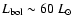 $L_{\rm bol}
\sim 60~L_{\odot}$