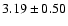 $3.19 \pm 0.50$