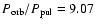 $P_{\rm orb}/P_{\rm pul}=9.07$