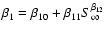 $\beta _{\rm 1}=\beta _{\rm 10}+\beta _{\rm 11}S_{\rm\infty }^{\beta _{\rm 12}}$