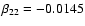 $\beta _{\rm 22}=-0.0145$
