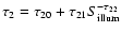 $\tau _{\rm 2}=\tau _{\rm 20}+\tau _{\rm 21}S_{\rm illum}^{-\tau _{\rm 22}}$