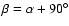 $\beta = \alpha +90^\circ $