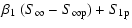 $\displaystyle \beta_{\rm 1}~(S_{\rm\infty} - S_{\rm\infty p}) + S_{\rm 1p}$
