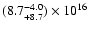 $(8.7^{-4.0}_{+8.7})\times10^{16}$