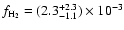 $f_{{\rm H}_2} = (2.3^{+2.3}_{-1.1})\times10^{-3}$