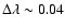 $\Delta \lambda \sim 0.04$