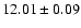 $12.01\pm0.09$