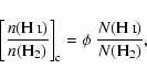 \begin{displaymath}%
\left[ \frac{n({\rm H~\scriptstyle\rm I})}{n({\rm H}_2)} \r...
...m c} =
\phi~\frac{N({\rm H~\scriptstyle\rm I})}{N({\rm H}_2)},
\end{displaymath}