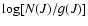 $\log [N(J)/g(J)]$