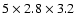 $5\times 2.8\times 3.2$