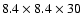 $8.4\times8.4\times30$
