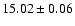 $15.02\pm0.06$