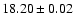 $18.20\pm0.02$