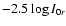 $-2.5\log I_{0r}$