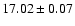$17.02\pm0.07$