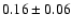 $0.16\pm0.06$