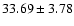 $33.69\pm3.78$