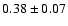 $0.38\pm0.07$
