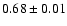 $0.68\pm0.01$