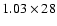 $1.03\times28$