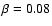 $\beta=0.08$