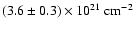 $(\rm 3.6 \pm 0.3) \times 10^{21}\ cm^{-2}$