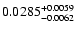 $\rm0.0285^{+0.0059}_{-0.0062}$