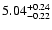 $\rm 5.04^{+0.24}_{-0.22}$