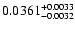 $\rm0.0361^{+0.0033}_{-0.0032}$