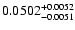 $\rm0.0502^{+0.0052}_{-0.0051}$