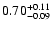 $\rm0.70^{+0.11}_{-0.09}$
