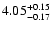 $\rm 4.05^{+0.15}_{-0.17}$