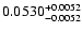 $\rm0.0530^{+0.0052}_{-0.0052}$