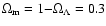 $\Omega_{\rm m} = 1 {-} \Omega_{\Lambda} = 0.3$