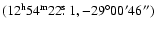 $(12^{\rm h} 54^{\rm m} 22\hbox{$.\!\!^{\rm s}$ }1, -29^{\circ} 00' 46'')$