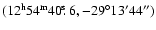$(12^{\rm h} 54^{\rm m} 40\hbox{$.\!\!^{\rm s}$ }6, -29^{\circ} 13' 44'')$