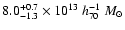 $8.0^{+0.7}_{-1.3} \times 10^{13} ~h_{70}^{-1}~ M_{\odot}$