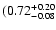 $\rm (0.72^{+0.20}_{-0.08}$