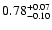 $\rm0.78^{+0.07}_{-0.10}$