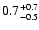 $\rm0.7^{+0.7}_{-0.5}$