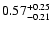 $\rm0.57^{+0.25}_{-0.21}$