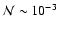 ${\cal N}\sim 10^{-3}$