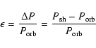 \begin{displaymath}\epsilon = \frac{\Delta P}{P_{\rm orb}} = \frac{P_{\rm sh} - P_{\rm orb}}{P_{\rm orb}}
\end{displaymath}