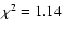 $\chi^2 = 1.14$