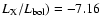 $L_{\rm X}/L_{\rm bol})=-7.16$