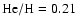 $\rm He/H=0.21$
