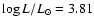$\log L/L_{\odot}=3.81$