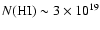 $N({\rm HI}) \sim3 \times 10^{19}$