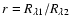 $r=R_{\lambda1}/R_{\lambda2}$